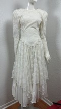 Vintage Jessica McClintock Dress Sz 4 Bridal Wedding White Fairy Cottage Core - £217.86 GBP