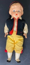 Swedish Celluloid boy Costume Doll 9 1/2&quot; 1940&#39;s - $11.88