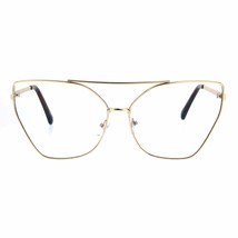 Womens Clear Lens Glasses Oversized Fashion Square Butterfly Metal Frame - £14.85 GBP