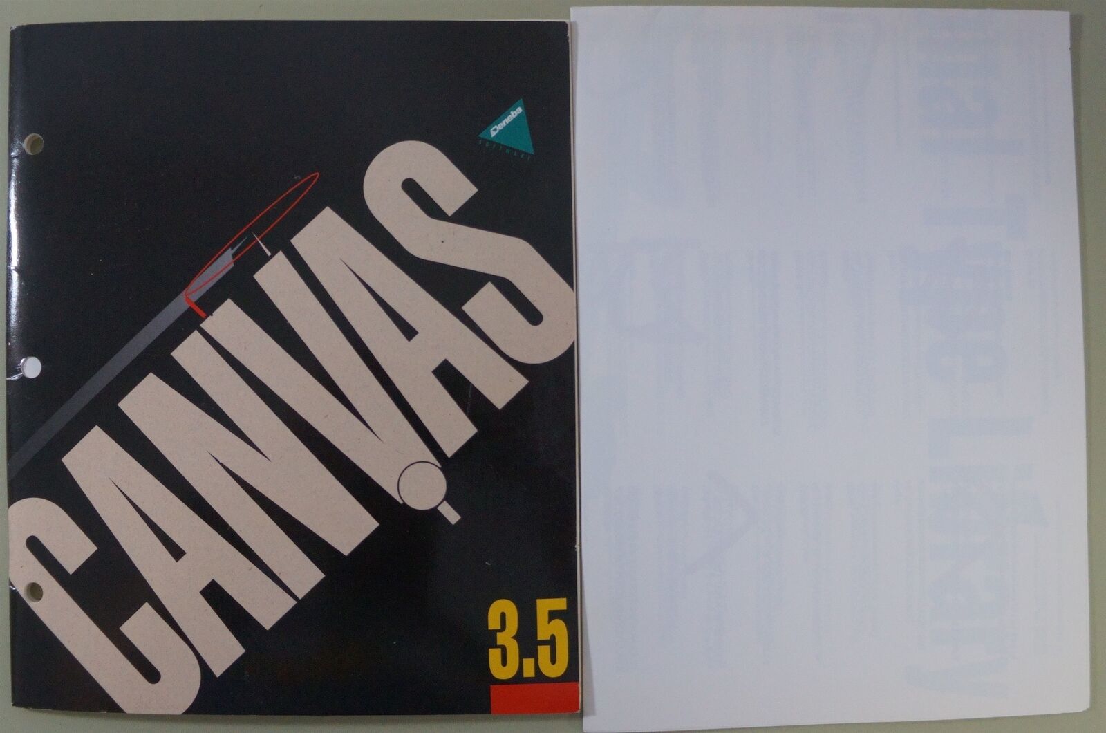 Deneba Software : Canvas 3.5 for Macintosh User&#39;s Guide + Font Poster - $14.67