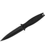 KERSHAW SECRET AGENT Tactical Black Straight Fixed Knife with Sheath 4007  - $41.56