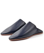 Moroccan Babouche, Blue Leather Babouche, handmade, leather, blue,gifts ... - $172.33 CAD