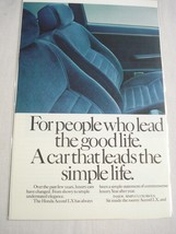 1981 Two Page Color Ad Honda Accord LX &quot;For People Who Lead the Good Life&quot; - £6.28 GBP