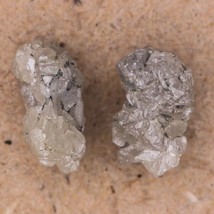 0.70 Ct 2 Pcs Silver Gray Natural Rough Loose Diamond Raw Uncut Gemstone 5-6mm - £33.25 GBP