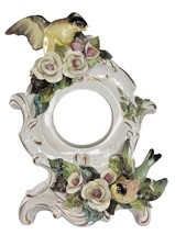 Cordey Bird Flower Clock Holder Vintage Porcelain Floral Vintage - $49.49