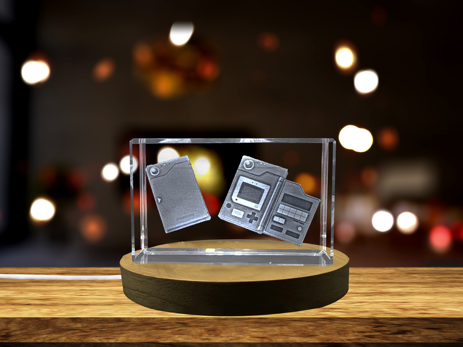 LED Base included | Vintage Manual Typewriter Collectible Crystal Sculpture