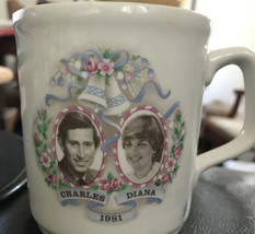 Vintage Charles &amp; Princess Diana 1981 Wedding Coffee Tea Mug Made in England - £8.13 GBP