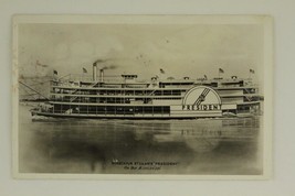 Vintage 1942 Rppc Postcard Streckfus Steamer Boat President On The Mississippi - £5.92 GBP