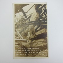 Real Photo Postcard 1913 Dayton Ohio Flood Horse Hang 5th Street Bridge Antique - £15.65 GBP