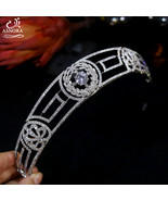 Classic European Style Queen Crown Wedding Tiaras CZ Crystal Headband We... - £109.61 GBP