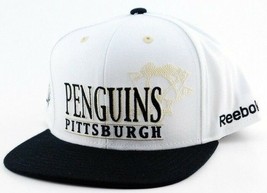 Pittsburgh Penguins Reebok NF90Z NHL Script Logo Snapback Hockey Cap Hat - £16.40 GBP