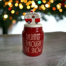 Rae Dunn Camper “Dashing Through The Snow” Canister Jar Topper Red Holid... - $43.60