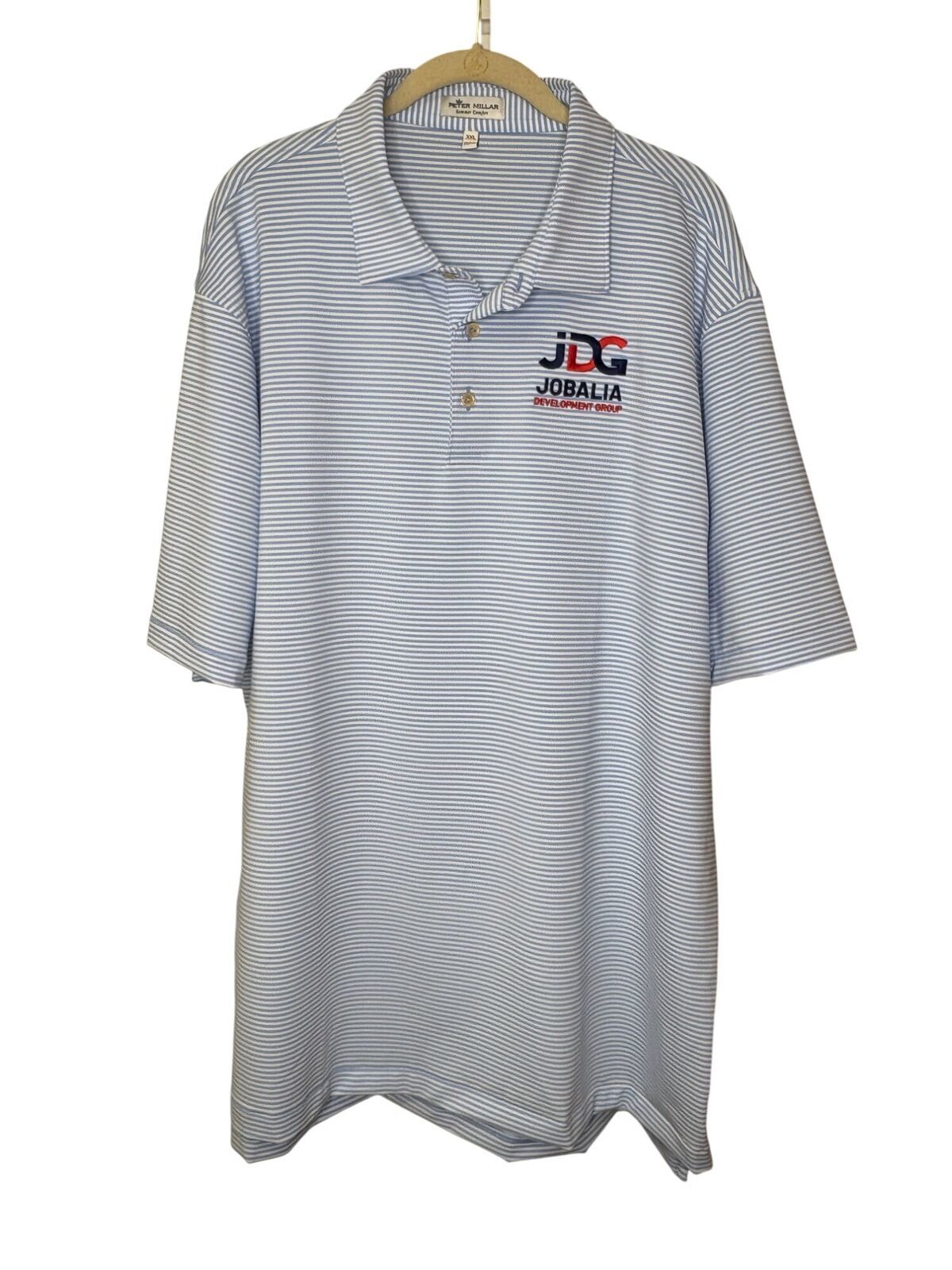 Peter Millar Summer Comfort Striped Polo Shirt XXL JDG Logo New Golf Beach Drink Item image 7