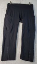Lululemon Capri Leggings Womens Size 6 Black Nylon Pockets Pull On Elast... - $19.53