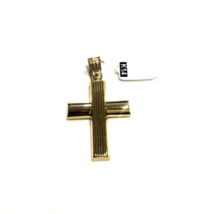 Pendentif creux fait main pour homme gravé croix or jaune 14 carats polonais - £290.34 GBP