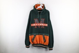 Vintage 90s Mens 2XL Distressed Spell Out University of Miami Hoodie Sweatshirt - £77.83 GBP