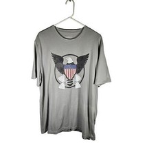Under Armour Men&#39;s Tshirt Gray Eagle Shield American Flag Size XL - $15.51