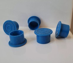 Vintage Tupperware Toys Tuppertoys Lot 5 Replacement Blue Caps Feet - $24.95