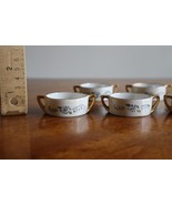 Antique Lot 7 Gold Trim Lusterware Finish Open Salt Cellars Handpainted ... - $28.45