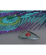 VINTAGE JUDAICA YEMENITE CORAL FILIGREE SILVER STERLING MID CENTURY PIN ... - $19.79