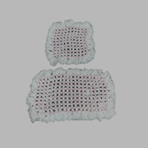 Set Of Two Crochet Handmade Pot Holder Trivet White Rectangle Casserole ... - £14.72 GBP