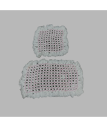 Set Of Two Crochet Handmade Pot Holder Trivet White Rectangle Casserole ... - £14.69 GBP