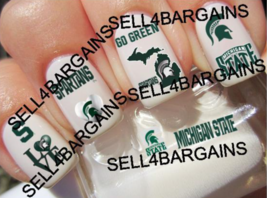 40 NEW 2023 MICHIGAN STATE SPARTANS LOGOS》10 DIFFERENT DESIGNS Nail Decals - £15.14 GBP