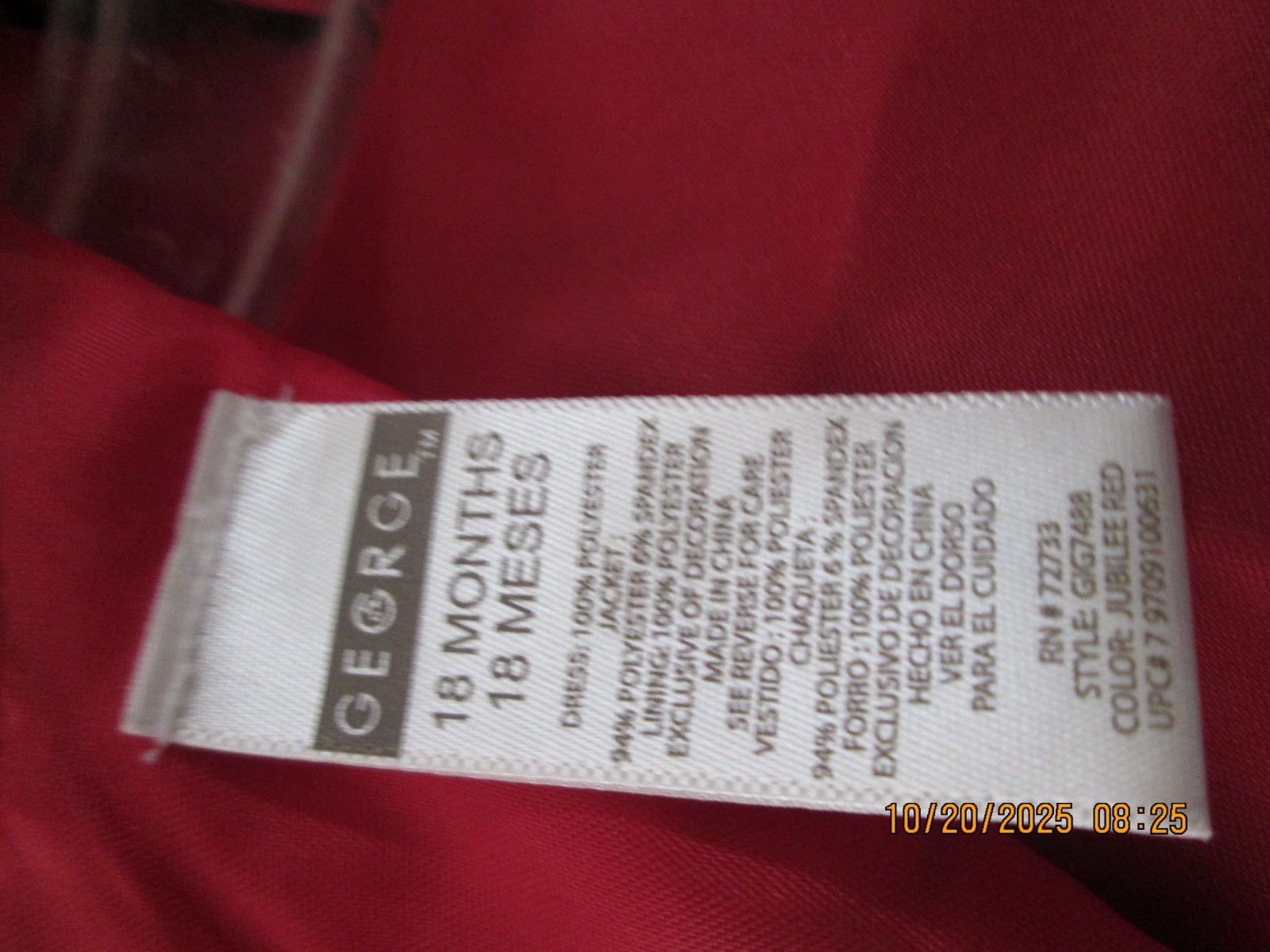 Gegrge Black Red Cocktail Party Holiday Satin Dress 18 Months Item image 3