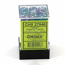 Festive Chessex 12mm D6 Dice Block - Waterlily/White - £24.26 GBP