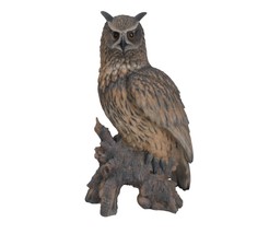 Eagle Owl on Stump--Garden Statue,  Home Decor, Animal Sculpture - $269.99