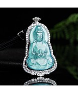 Blue Water kind of Jade 100% Untreated Grade A Authentic Jadeite Guanyin... - £231.40 GBP