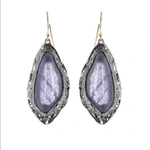 Alexis Bitter Rocky Rhodium Plated Stone Doublet Drop Earrings, Designer, NWOT - £109.75 GBP