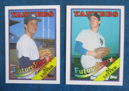1988 TOPPS #18 AL LEITER NEW YORK YANKEES ERROR AND CORRECTED ROOKIE CARDS - $2.95