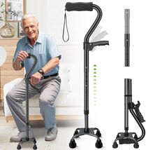 Lightweight 4-Prong Walking Cane for Men &amp; Women - Maximum Support &amp; Sta... - $92.02