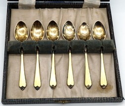 6 Sterling Silver Guilloche Enamel Demitasse Spoons Adie Brothers Ltd En... - $129.99