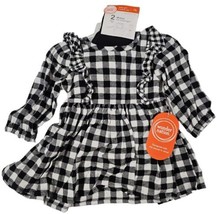 Baby Girl Dress Black &amp; White Plaid  by Wonder Nation Size 3-6M NWT - £9.79 GBP