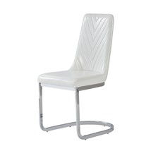 Set Of 2 Modern White Dining Chairs With Horse Shoe Style Metal Base - £385.46 GBP