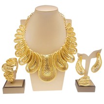 Gold Jewelry Plated 24k Original Women&#39;s Necklace Personality Large Necklace Ear - £109.63 GBP