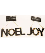 Lot of 2 Target Noel &amp; Joy Word Ornaments Rhinestone Jeweled Christmas B... - $8.91