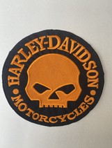 Harley Davidson Willie G Skull Embroidery 10 Inch Orange Motorcycle Biker Patch - £15.18 GBP