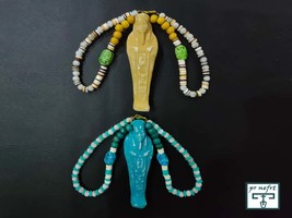 Ushabti pendant with Egyptian beads and scarab made brilliantly in Egypt - $89.90