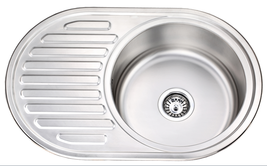 RV Boat Camping Stainless Steel Sink with Drain Board 770x500x150mm GR-520  - £160.17 GBP