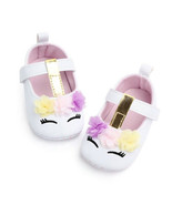 NEW Unicorn Baby Girl White Mary Jane Flower Crib Shoes 0-6 6-12 12-18 M... - £6.28 GBP