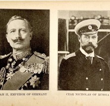 1914 WW1 Print William II and Czar Nicholas Antique Military Period Coll... - $34.99