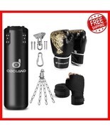 Complete 4FT PU Boxing Set: Gloves, Hand Wraps &amp; Chains for Kickboxing H... - $79.19