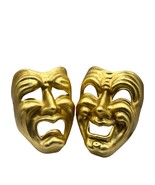 Comedy and Tragedy mask in gold - combination of the 2 masks. - $125.00