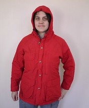 Vintage WOOLRICH Wool Lined 60/40 Parka Nylon Hooded Jacket Womens RED M... - $49.99