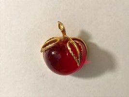 Sarah Coventry Vintage 1972 Red Apple Brooch  - $23.00