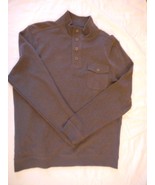 Men&#39;s Structure Long Sleeve Button Mock Neck Shirt NEW Black Onyx Size X... - $29.02