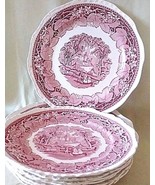 Masons England PINK VISTA 10-5/8&quot; Large Dinner Plates/ Five Plates -damaged - $67.91 CAD